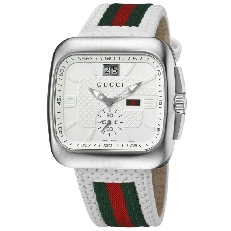 Gucci Men's YA131303 Coupe Red green and white Leather Watch