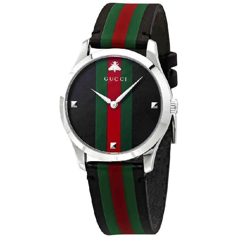 Gucci Men's YA1264079 G-Timeless Multicolored Leather Watch