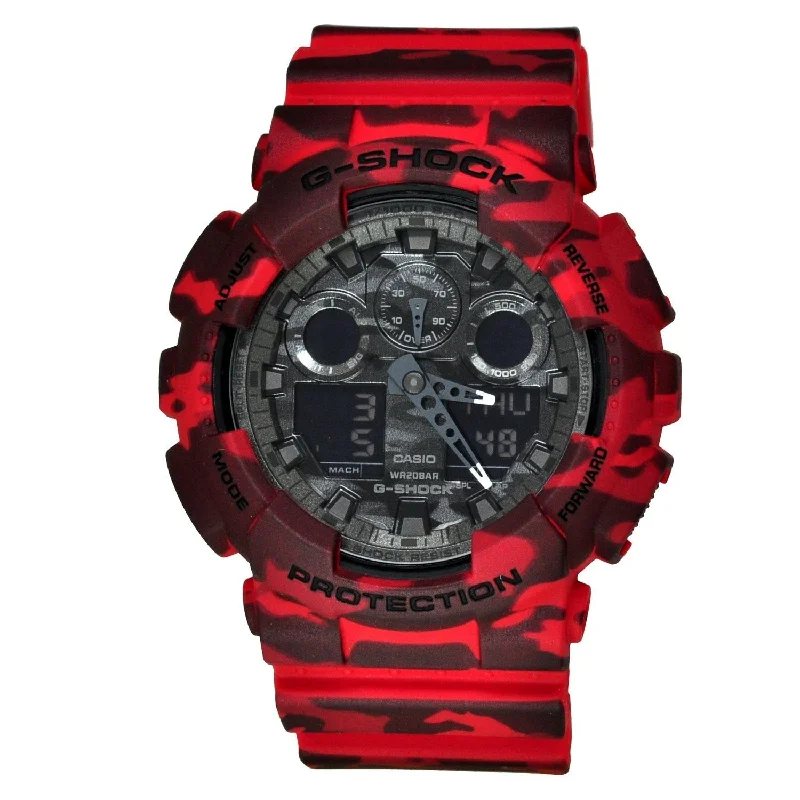 Casio Men's GA100CM-4A G-Shock Chronograph Red Resin Watch