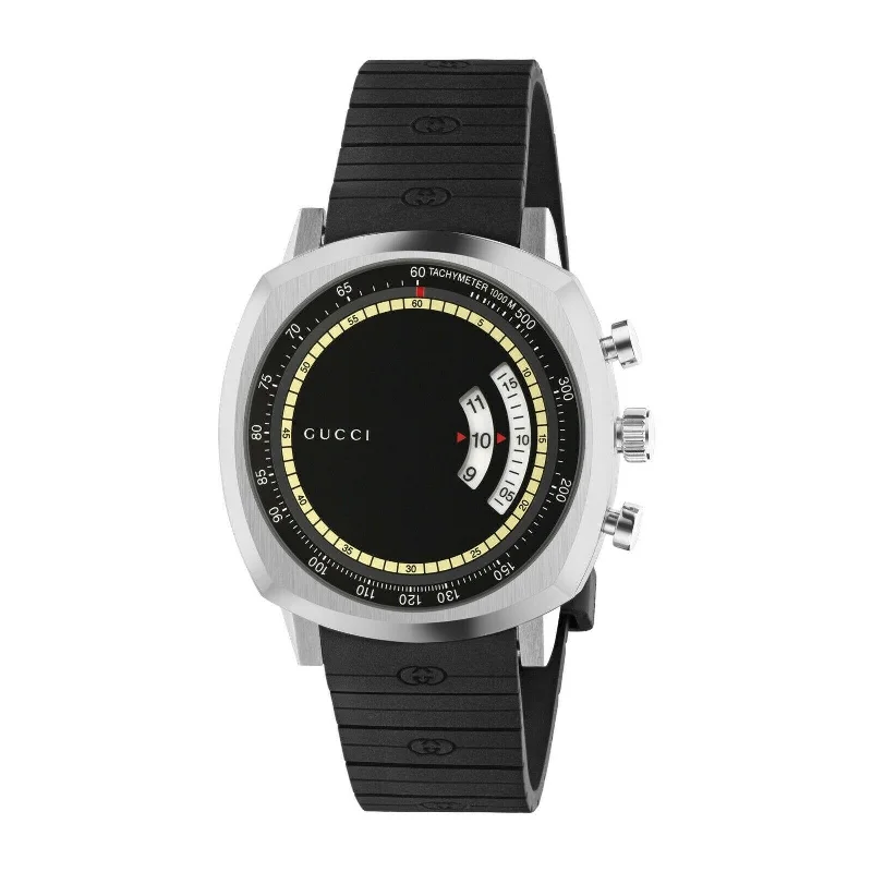 Gucci Men's YA157301 Grip Black Silicone Watch