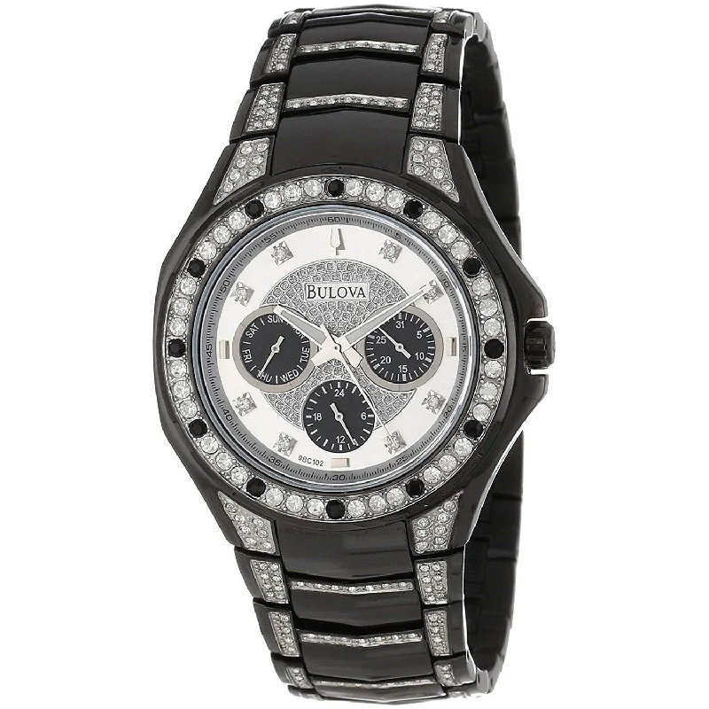 Bulova Men's 98C102 Chronograph Black Stainless Steel with Sets of Crystal Watch